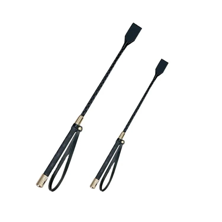 Fun Leather Whip Party Performance Prop Black PU Leather Whip Couple Sex Alternative Toy Equestrian Whip