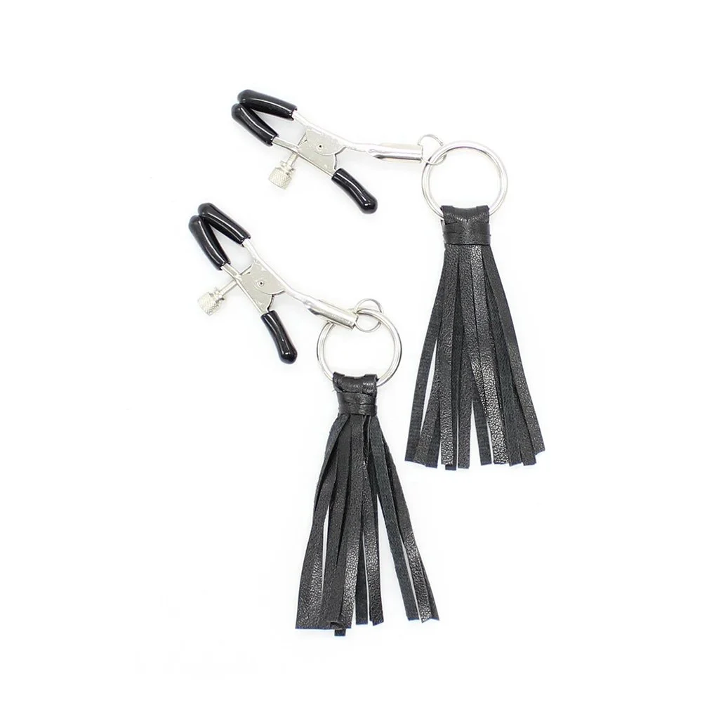 Leather Tassels Simulator Flirting Nipple Clamps Nipple Clips Fetish Flirting Sex Products for Women Men Adult Games