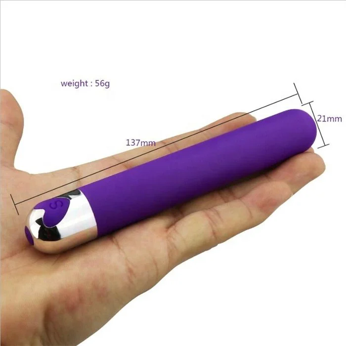 USB Rechargeable Waterproof Mini Adult Women's Long Bullet Vibrator with 10-Speed Clitoral G-Spot Vaginal Stimulation Non-Latex