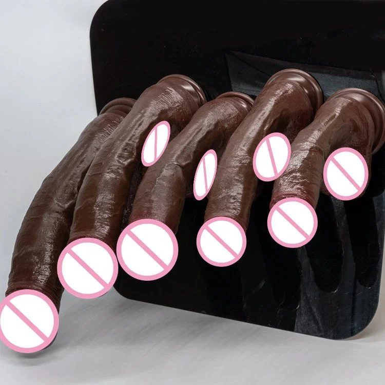 Realistic Touch Silicone Black Dildo with Powerful Suction Cup Big Large Thicker Penis Women Masturbation