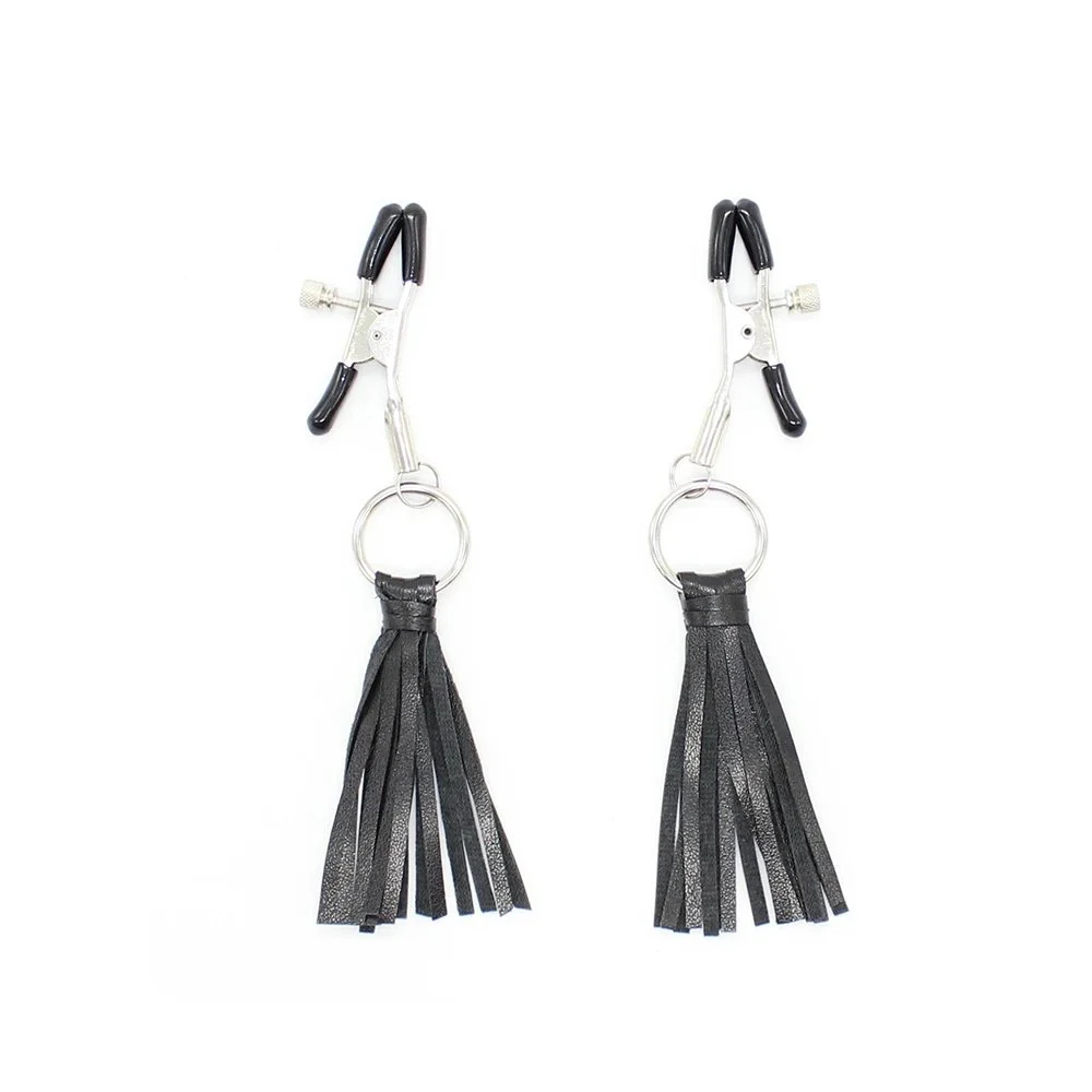 Leather Tassels Simulator Flirting Nipple Clamps Nipple Clips Fetish Flirting Sex Products for Women Men Adult Games