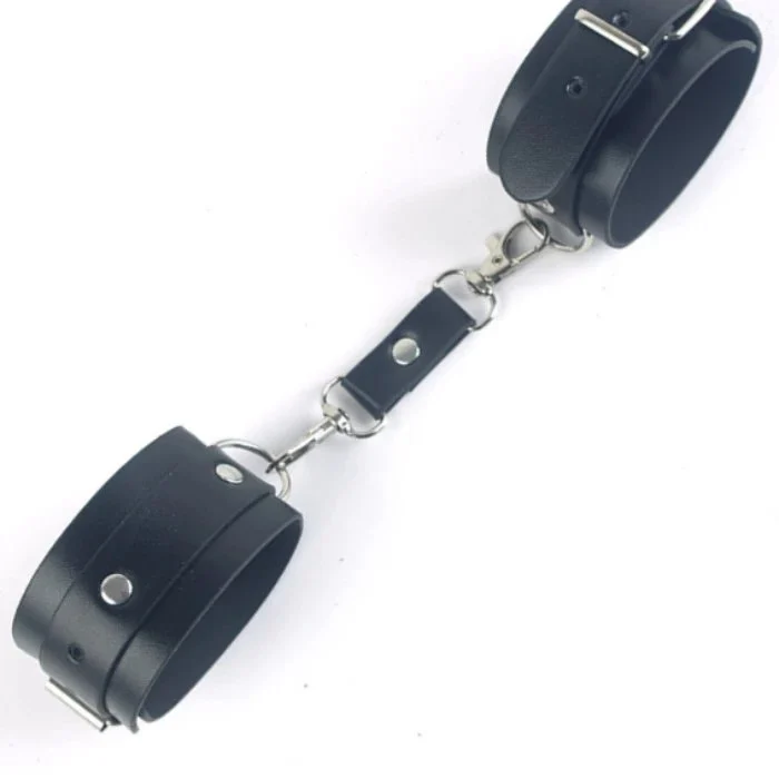 Men and Women's Leather Handcuffs and Ankle Cuffs Bondage Restraint Sex Toys