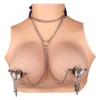 Metal Collar Nipple Clamp Stainless Steel Nipple Fun Leather Belt Flirting Halloween Horror Atmosphere Sex Toys