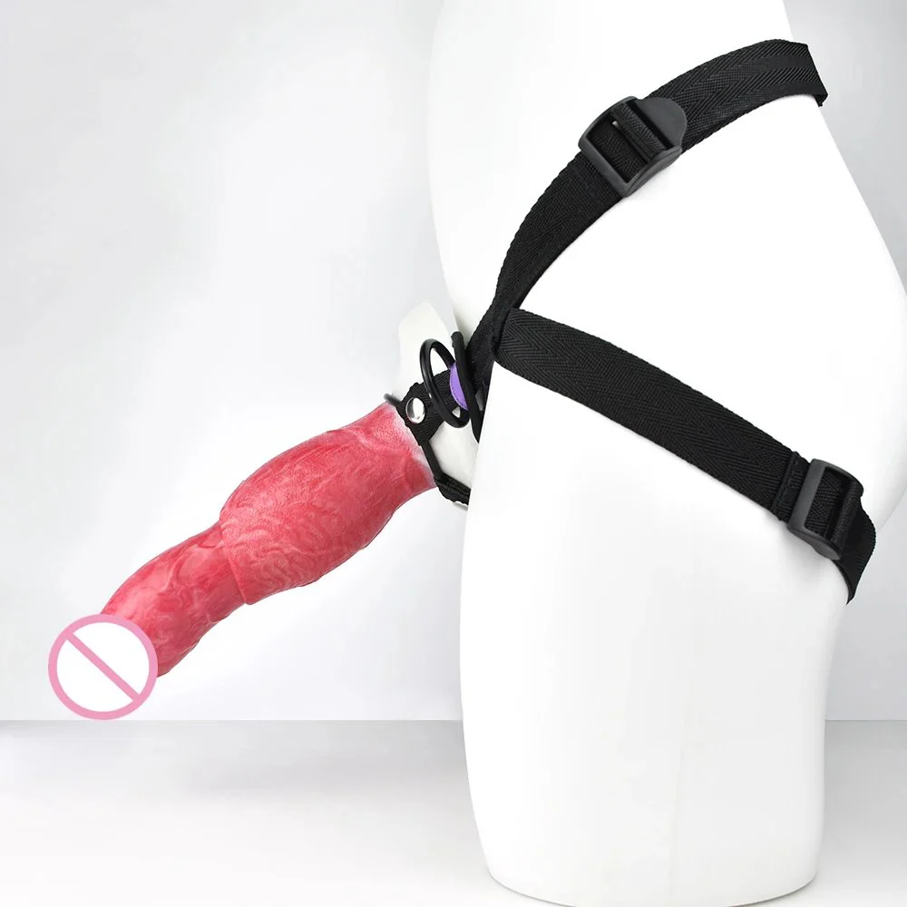 Red color Realistic Dildo 25.8 cm Penis Strapon Sex Toy Insertable Dildo Harness Penis Extender Mens Adult