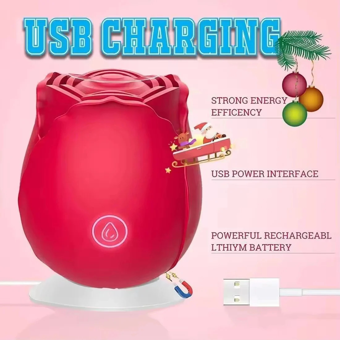 Waterproof Rose Vibrator Rose Toys Nipple Clitoral Sucking Rose Vibrator Sex Toys for Woman