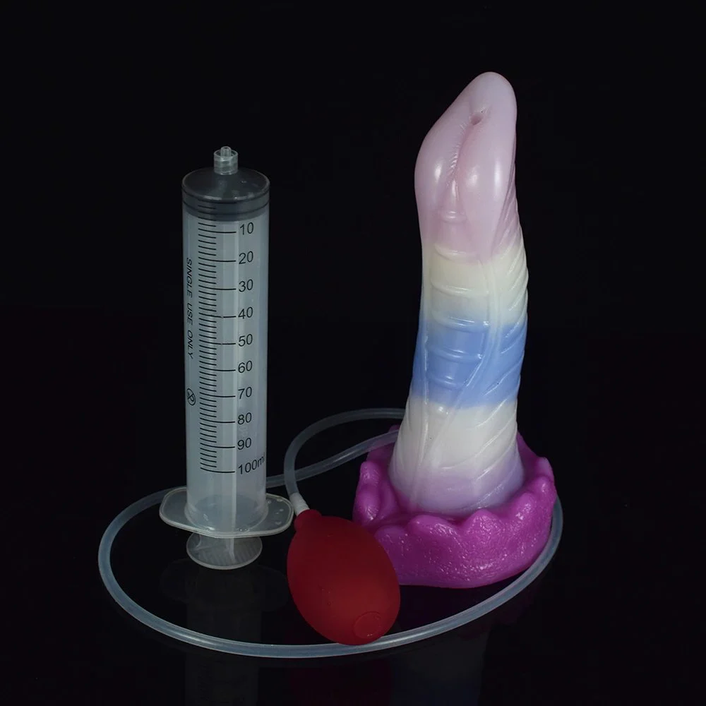 Ejaculating Female Masturbation Device Anal Plug Soft Silicone Dildos Dog Knotted Anal Dildo for Women