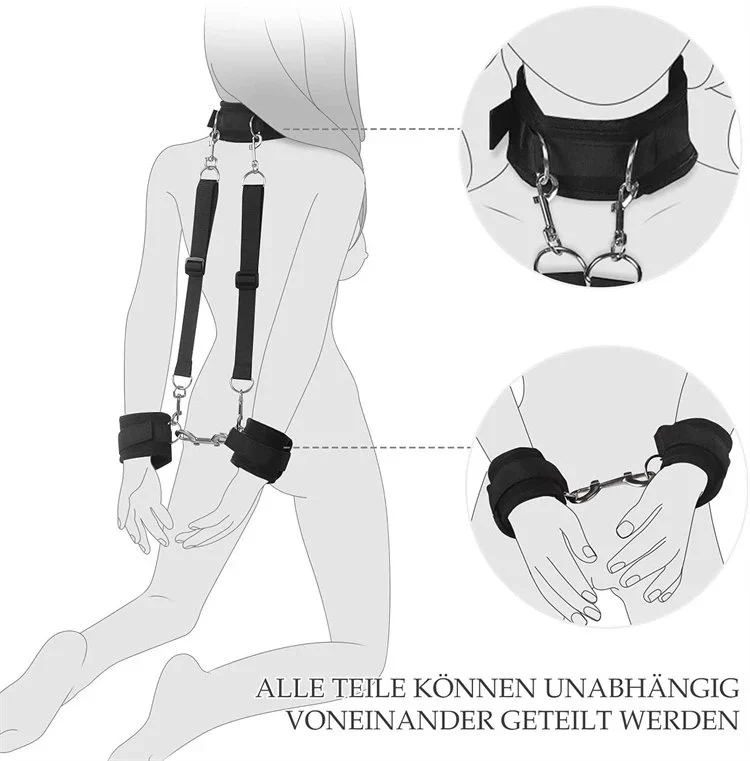 Adult Games Fetish Slave Sex Toys Bondage Fluffy Neck Collar Handcuff