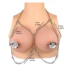 Flower Shape Screw Tightening Nipple Clamps Sex Bondage Leather Breast Restraints,collar with Nipple Clips, Leather Harness