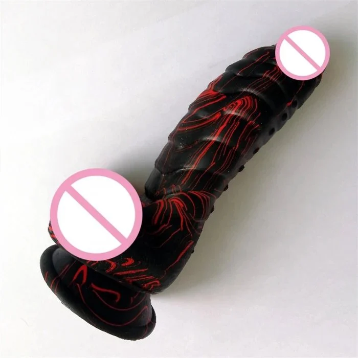 Colorful 7 Inch Dragon Scale Realistic Silicone and TPE Dildo Vibrator Soft Sex Toy for Women and Couples Adult Usage