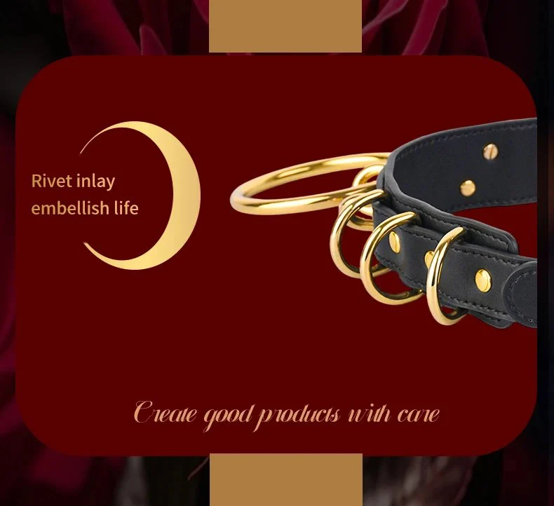 Luxury Bdsm Collar Leather Bondage Sub Collar O-ring,Bondage Collar with Single Ring,Leather Adjustable Bondage