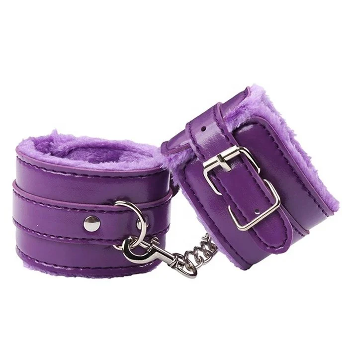 Male Sexy Bondage Novelty Fetish Leather Handcuffs Harness Style Restraint for Adult Use