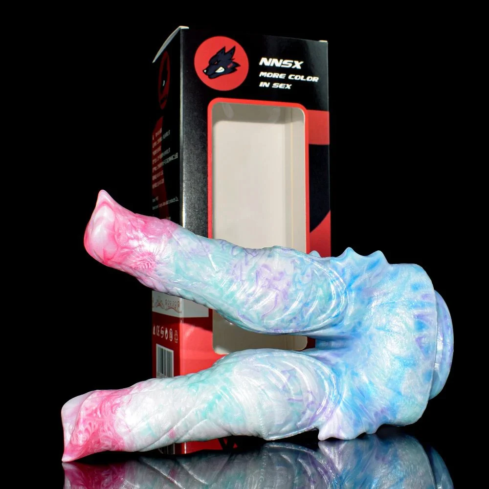 Double Heads Thick Beast Dildo With Suction Cup Flexible Light Color Small Penis Anal Sex Toys for Women