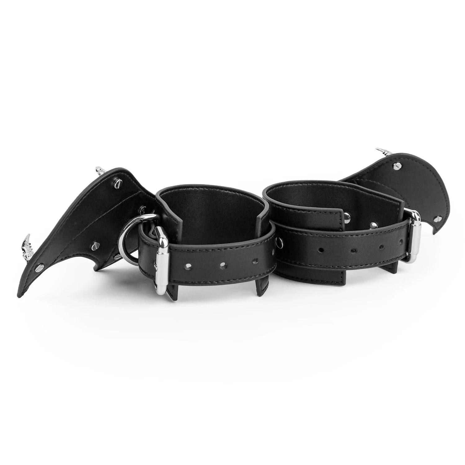 Handcuffs + Ankle Cuffs Set Leather Material for Enhanced Sensation Adult Novelty for Couples Roleplay