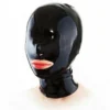 Bondage Collar Latex Hood Mask Waterproof Game Play Head Gear Fast Delivery