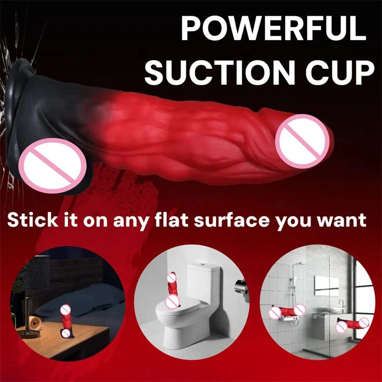 Female Masturbation Gradient Color Realistic Liquid Silicone Super Big Size Huge Thick Dildos XXXL