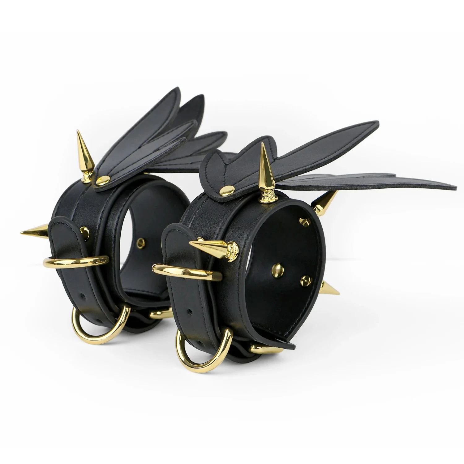 Leather Ankle Restraints with a Fierce Eagle Design, Suitable for Adult Role-playing Submission Under Lock and Key