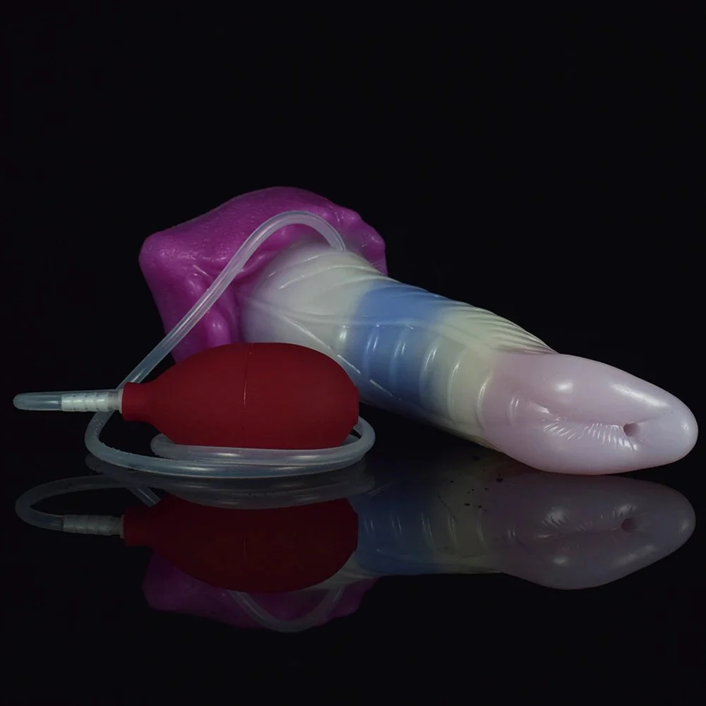 Ejaculating Female Masturbation Device Anal Plug Soft Silicone Dildos Dog Knotted Anal Dildo for Women