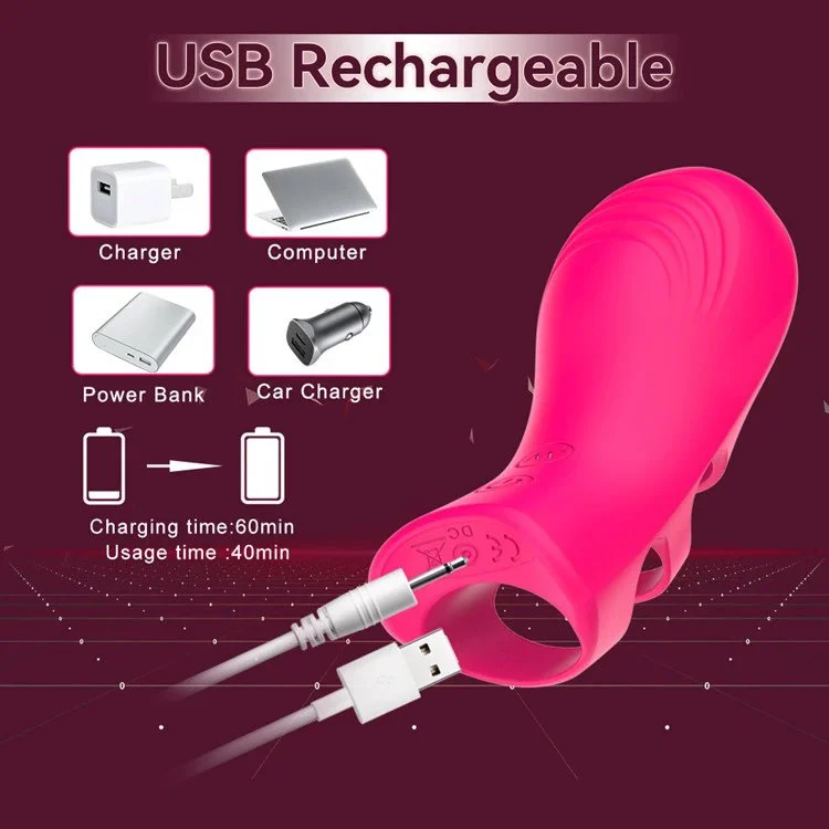 USB Rechargeable Silicone Finger Vibrator Sex Toys for Women
