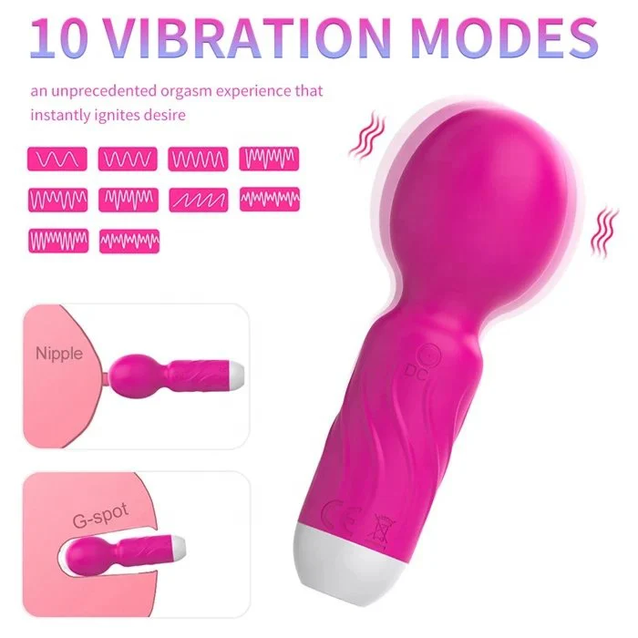 USB Rechargeable Personal Massager 10 Frequency Mini Wand for Muscle Tension Relief Vibrators for Personal Use