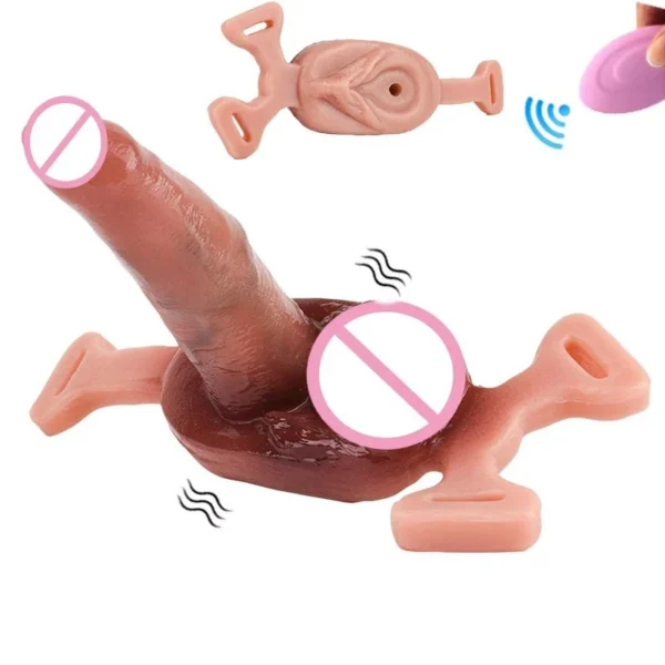 Insertable Strap on Grinders Wireless Control Vibrating Silicone Skin Realistic Dildo Vibrator for Women Clit Foreplay