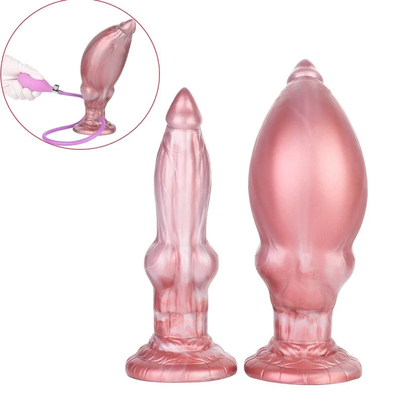 Detachable Inflatable Fantasy Dildo Inferno Guard Dog Suction Cup Design, Multi-Experience Medical Grade Silicone Adult Toy
