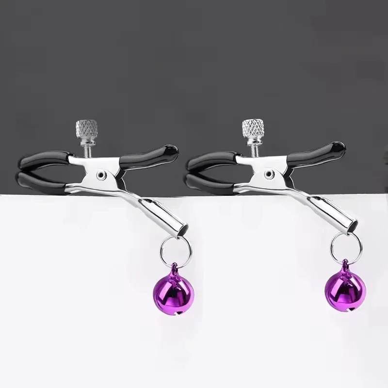 Princess Bell Nipple Clamps with Adjustable Tightness Slight Squeak Waterproof Novelty Adult Sex Toys for Couples