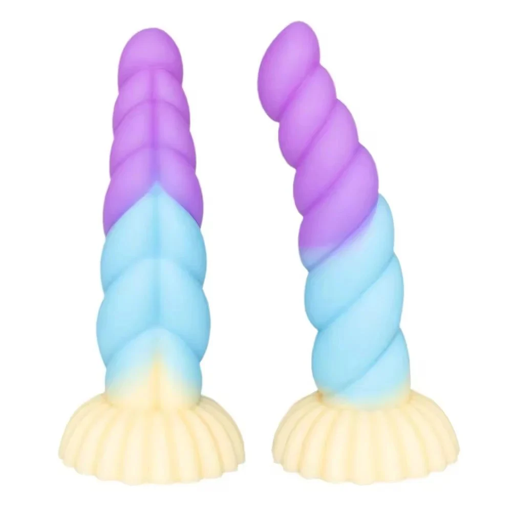 Colorful Jelly Luminous Eco-Friendly Silicone Dildo Anal Plug Strong Suction Cup Waterproof IPX6 Women Couples Sex Toy