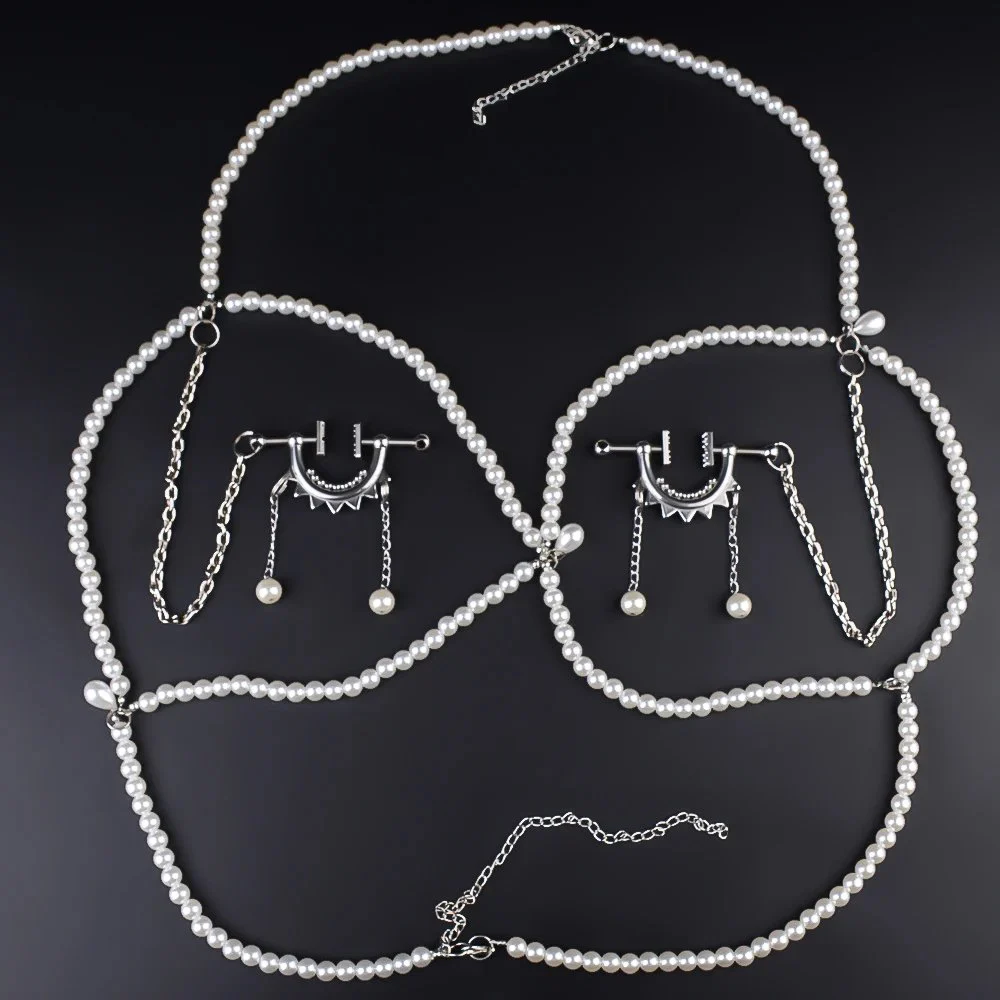 Body Piercing Nipple Piercing Fetish Role Playing Couples Chain Nipple Clamps Sex Bondage Toys