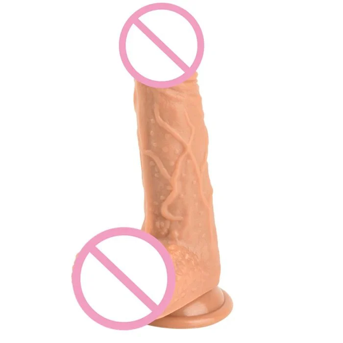 China 19cm Realistic Silicone Soft Adult Sex Toy Dildo for Men and Women 100% Waterproof & Eco-Friendly