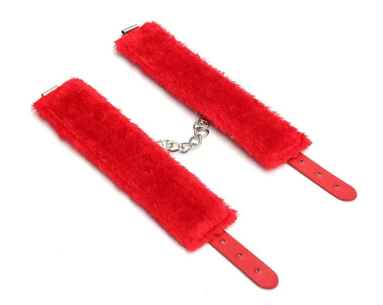 Restraints Bondage Adult Erotic Toys PU Leather Plush Sexy Handcuffs Fetish Games Furry Handcuffs