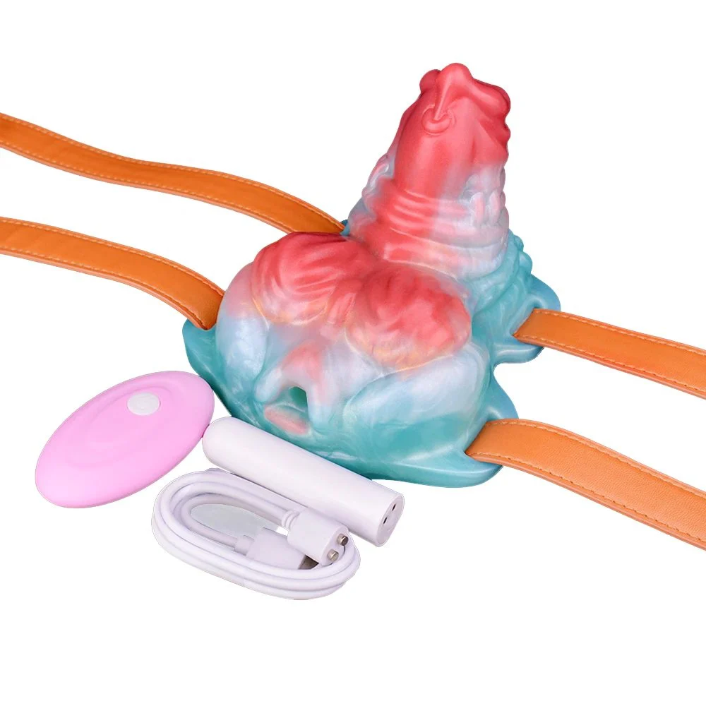 Skin-kinding Squirting Dildo with Bandage Silicone Vibrating Sex Grinding Sex Toy Flirting for Couple