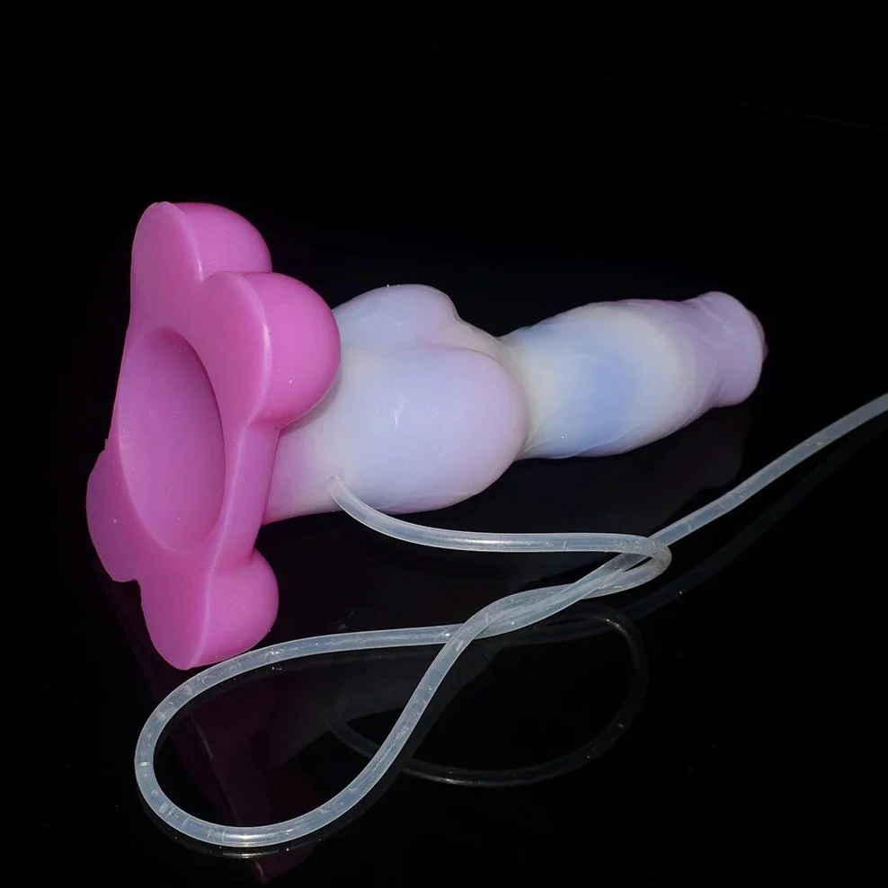 Fantasy Color Realistic Ejaculation Dildo Platinum Silica Gel High Quality Sex Toys Rubber Squirting Penis for Gay Men