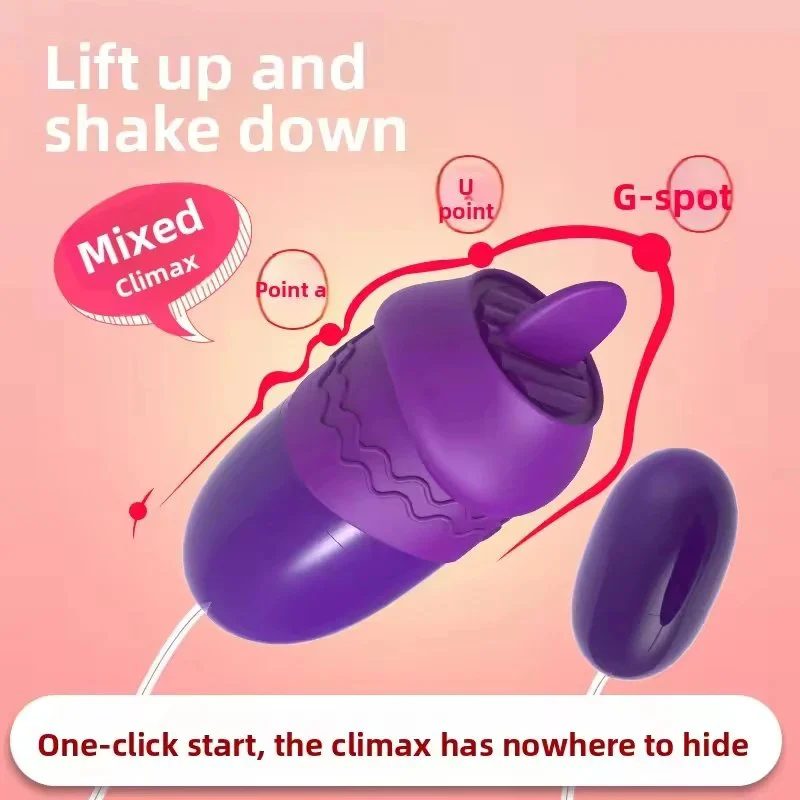 Mini Vibrating Egg Tongue Licking USB Charging G-spot Vibrating Female Masturbation Adult Toy