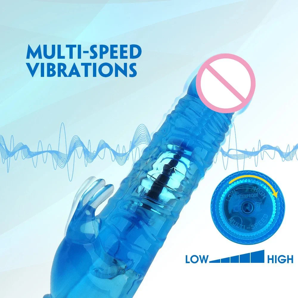 Battery Operated G Spot Clitoral Stimulator Realistic Soft Dildo Rabbit Vibrator Adult Sex Toys