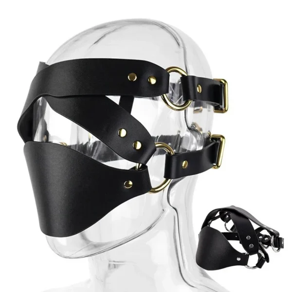 Cosplay Leather Mask Couple Flirting Face Shield Fetish Adult Head Bondage Harness Sexy Tool Party Game Dress up Sex Toys