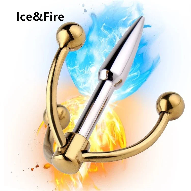 Erotic Penis Plug Urethral Toys for Male Solid Cock Sound Stainless Steel Golden Claw Head Urethral Plug