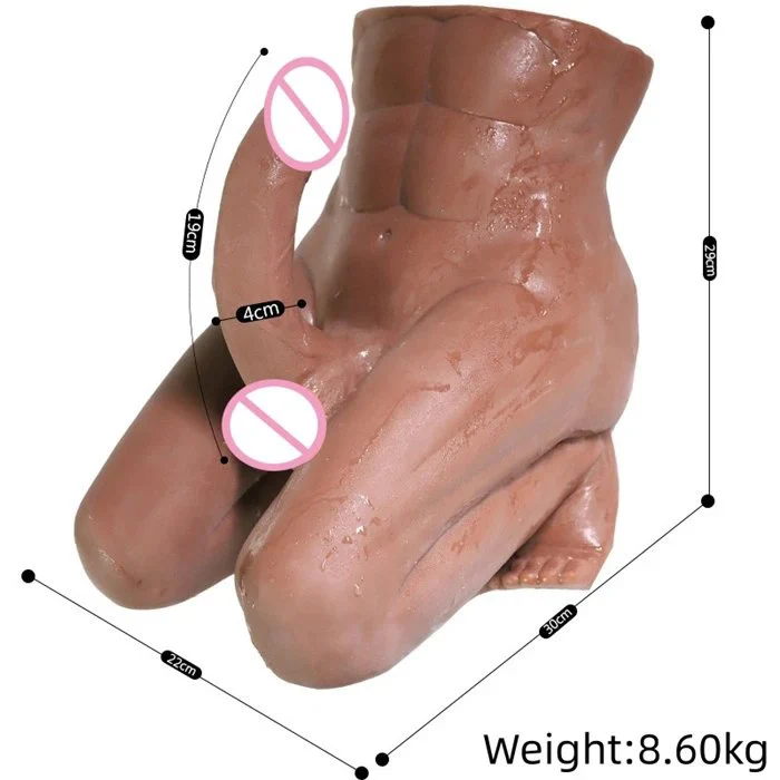 Half Body Male Dildo Torso Sex Toy Soft Female Masturbator Doll for Women's Masturbation Featuring Huge Penis Cock Dick Ass Butt