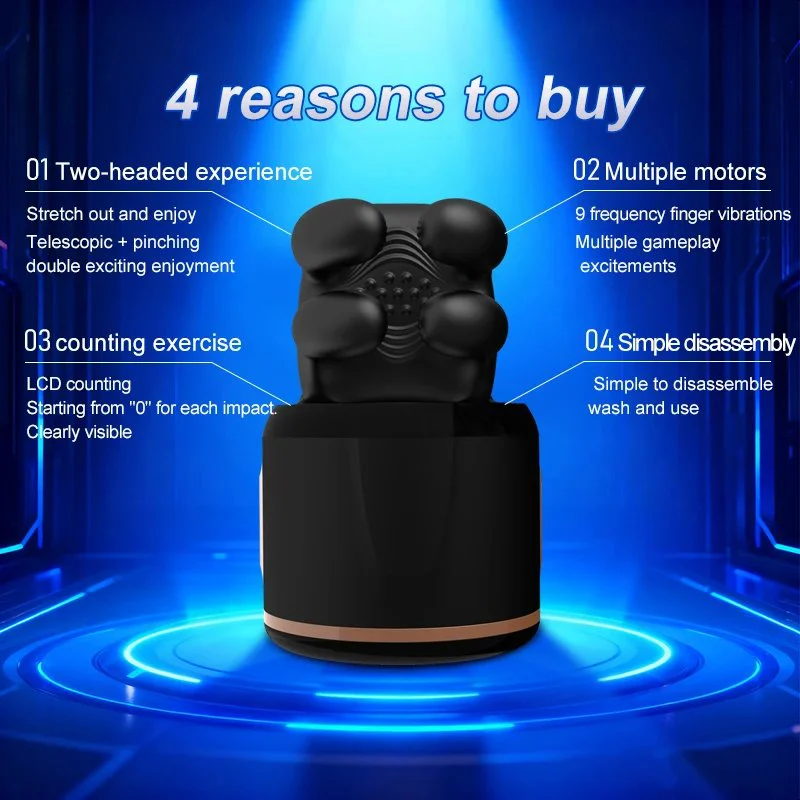 Automatic Dual Motor Strong Vibration 9-frequency Rotation Clamp Sucking Function Airplane-shaped Male Masturbator Adult