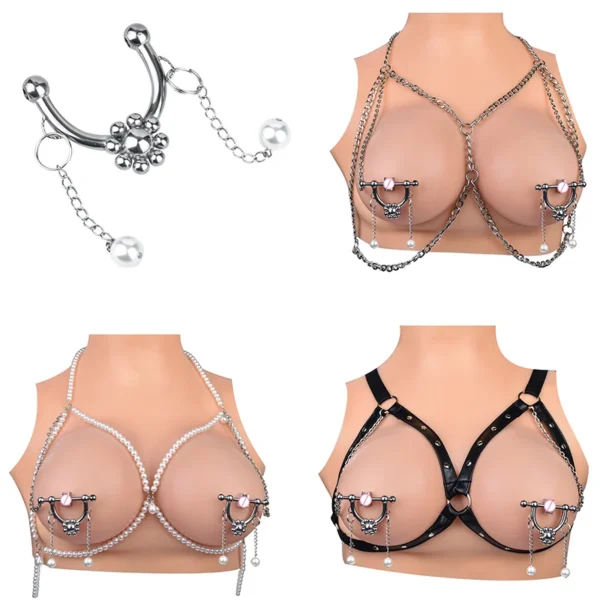 Non Piercing Nipple Clamps Clips Adjustable Metal Nipple Clamps Nipple Clips for Women Couple