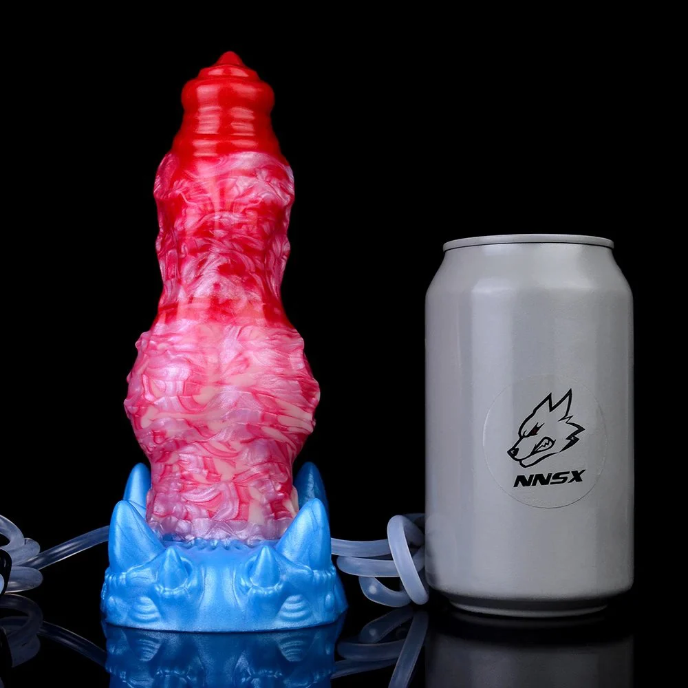 Fantasy Fire Dragon Inflatable Spraying Sexual Intercourse Dildo Silicone Spraying Masturbator Adult Suction Cup Penis Sex Toy