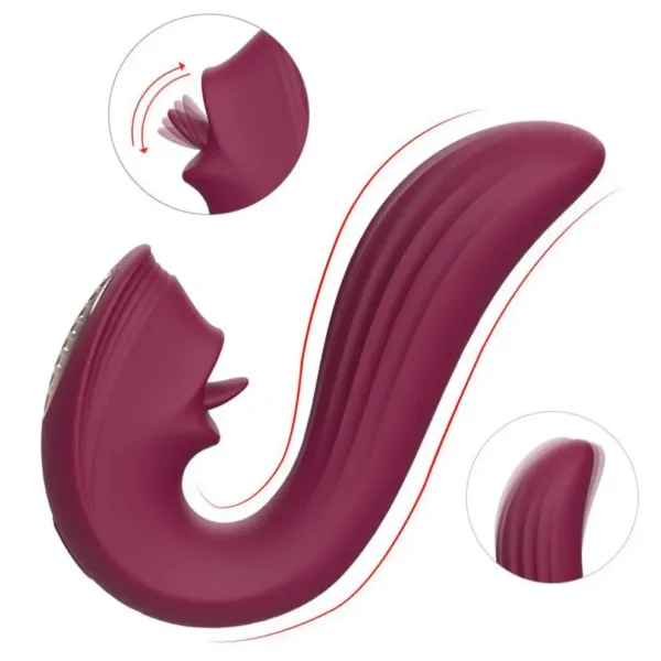 USB Rechargeable Clitoris Licking Tongue Vibrator G-spot Stimulator Women Sex Toys
