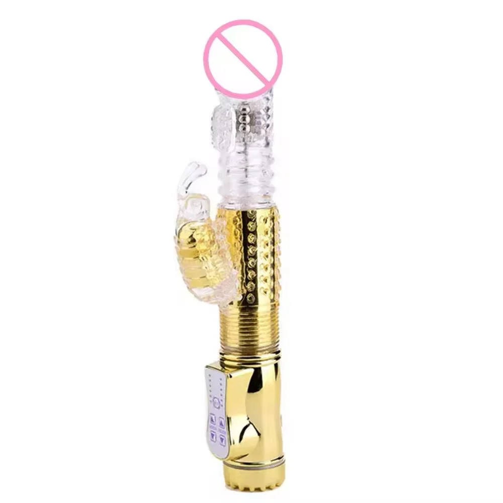 Usb Charger IPX5 Telescopic Butterfly Balls Strapless Patting Dildo Rabbit Vibrator for Women