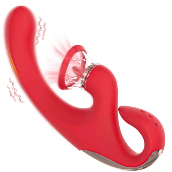 3 in One Strong Female Silicone g Spot Clitoral Tongue Licking Vibradores Para Mujer Sex Toy for Women