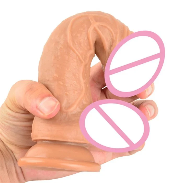 China 19cm Realistic Silicone Soft Adult Sex Toy Dildo for Men and Women 100% Waterproof & Eco-Friendly