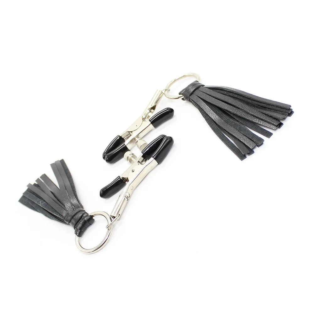 Leather Tassels Simulator Flirting Nipple Clamps Nipple Clips Fetish Flirting Sex Products for Women Men Adult Games
