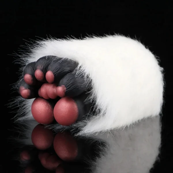 Plush-textured Liquid Silicone Male Masturbator Bear Paw Single-channel Manual Masturbation Cup