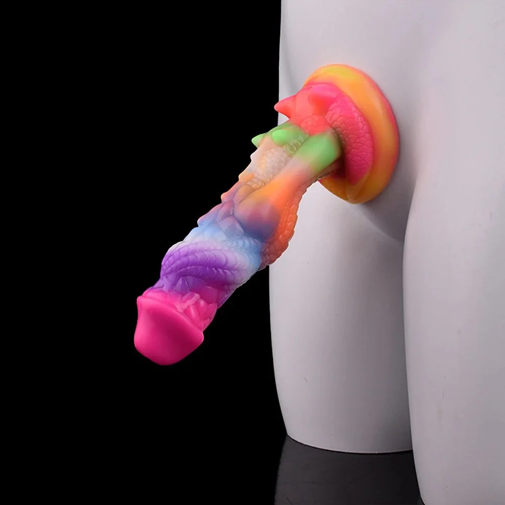 Dragon Dildo Glow in the Dark Curved Shaft Adult Sex Toy for G-spot Anal Play