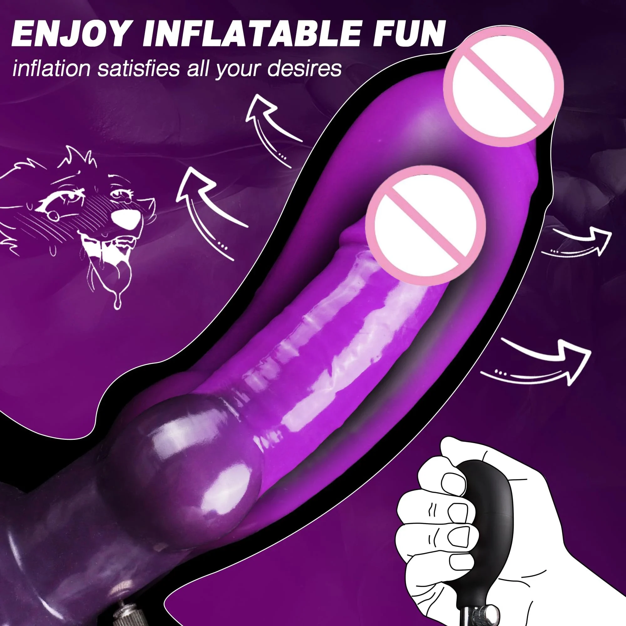 Realistic Silicone Inflatable Dog Knot Dildo Toy Monster Alien Animal Adult Women's Wearable Anal Plug Dildos Product