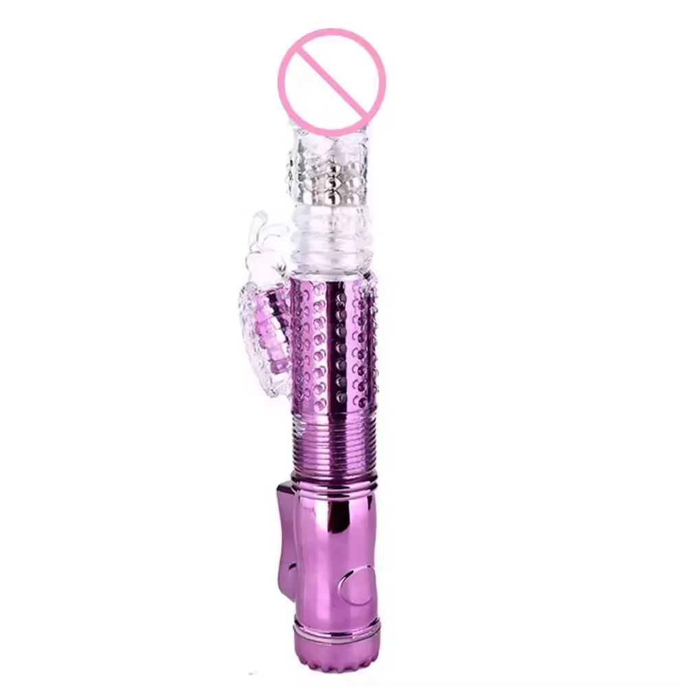 Usb Charger IPX5 Telescopic Butterfly Balls Strapless Patting Dildo Rabbit Vibrator for Women