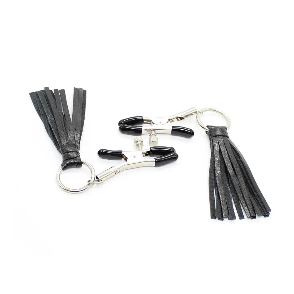 Leather Tassels Simulator Flirting Nipple Clamps Nipple Clips Fetish Flirting Sex Products for Women Men Adult Games